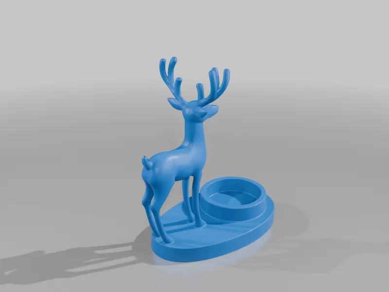 3D Printed Deer Display Stand with Round Holder