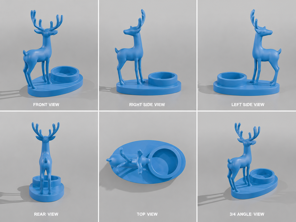 3D Printed Deer Display Stand with Round Holder