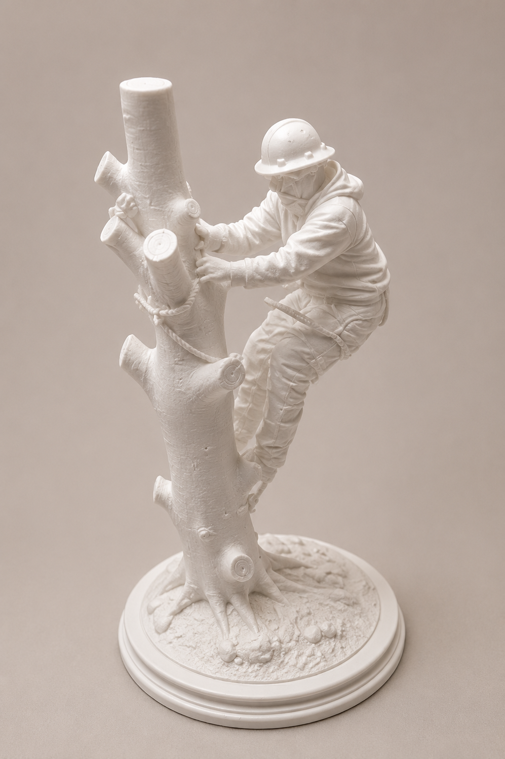 3D-Printed Tree Climber Sculpture – Arborist Collectible