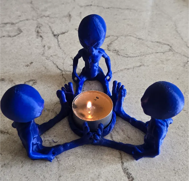 3D Printed Alien Circle LED Tealight Holder