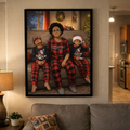 Custom Family Holiday Cartoon Portrait Poster