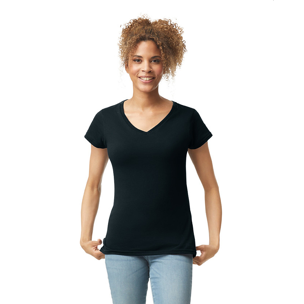 Gildan 4.5oz Ladies V-Neck T - 64v00l