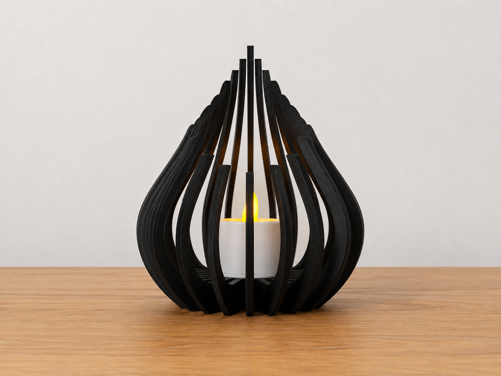 Modern 3D Printed Flame LED Tealight Holder