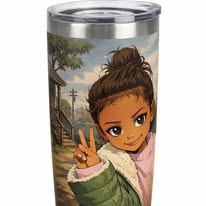 Custom Cartoon Portrait Tumbler – 20 oz
