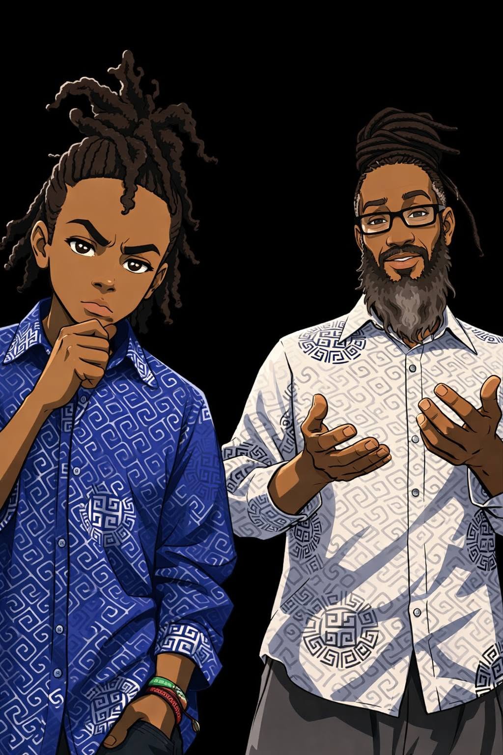 Custom Father and Son Cartoon Portrait Mug