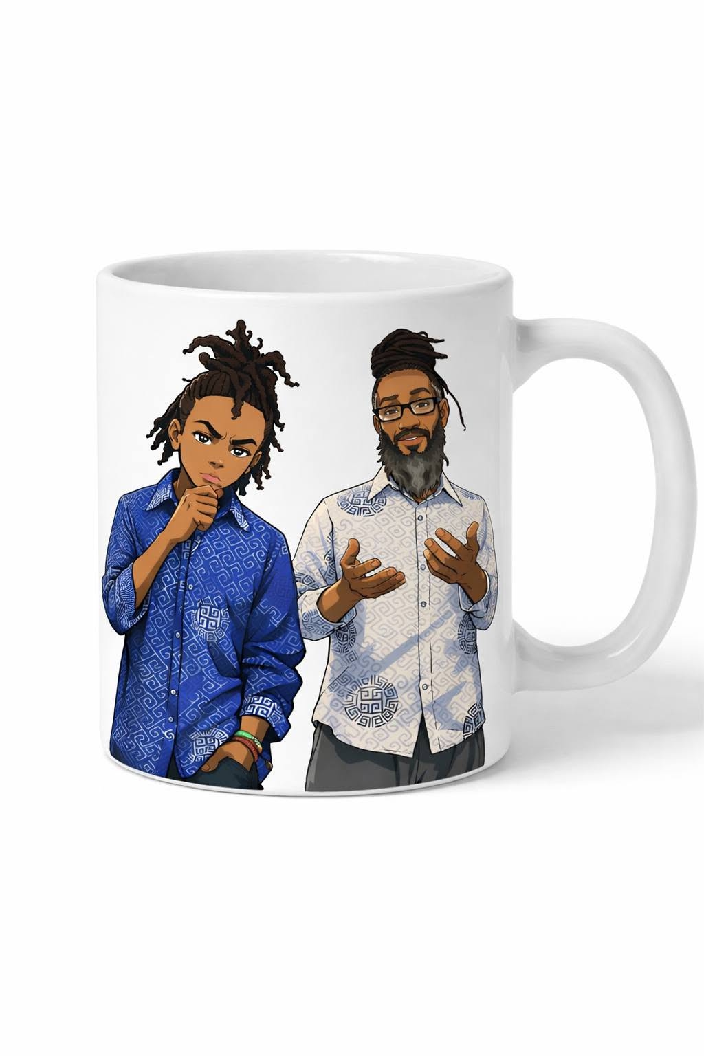 Custom Father and Son Cartoon Portrait Mug