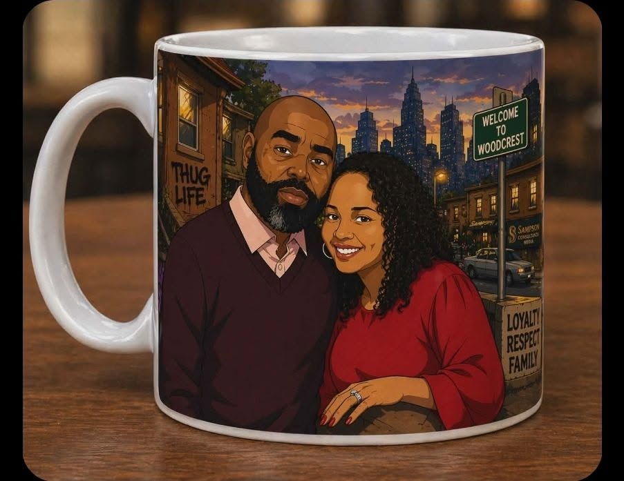 Custom Couple Cartoon Portrait Mug