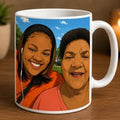 Custom Two-Person Cartoon Portrait Mug