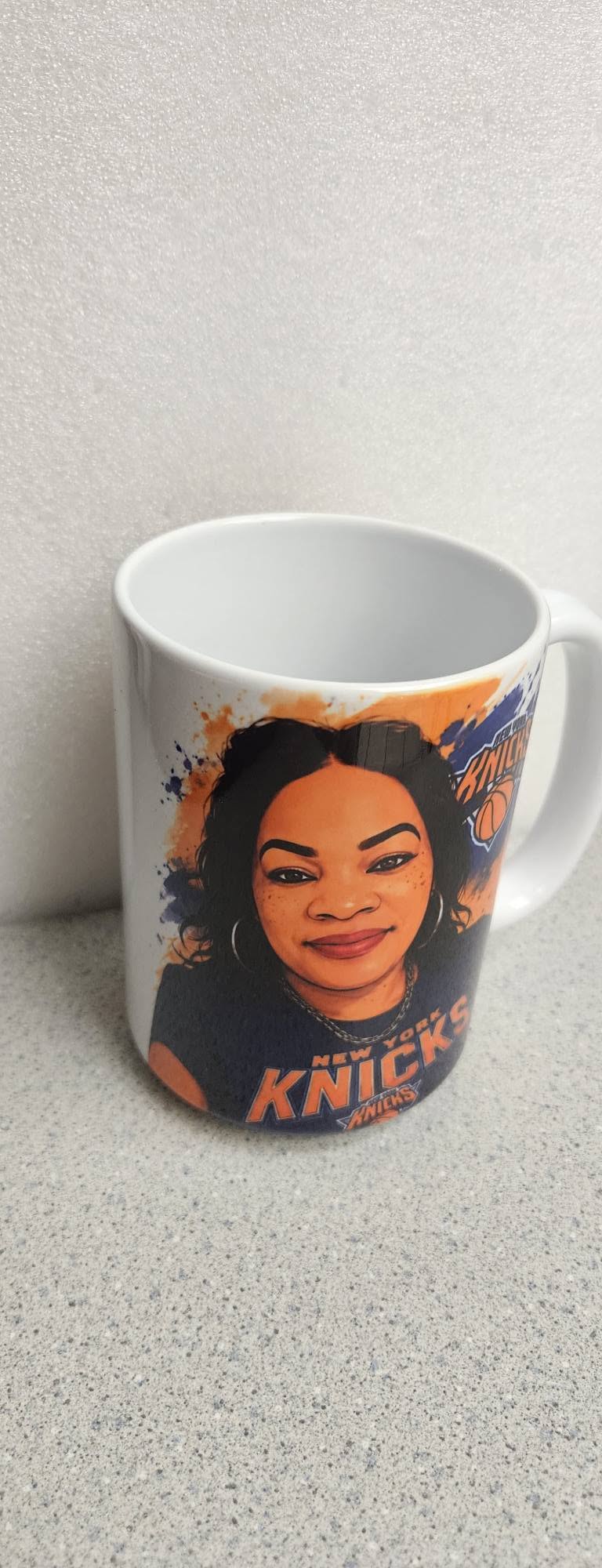 Custom Basketball Fan Portrait 15 oz Ceramic Mug