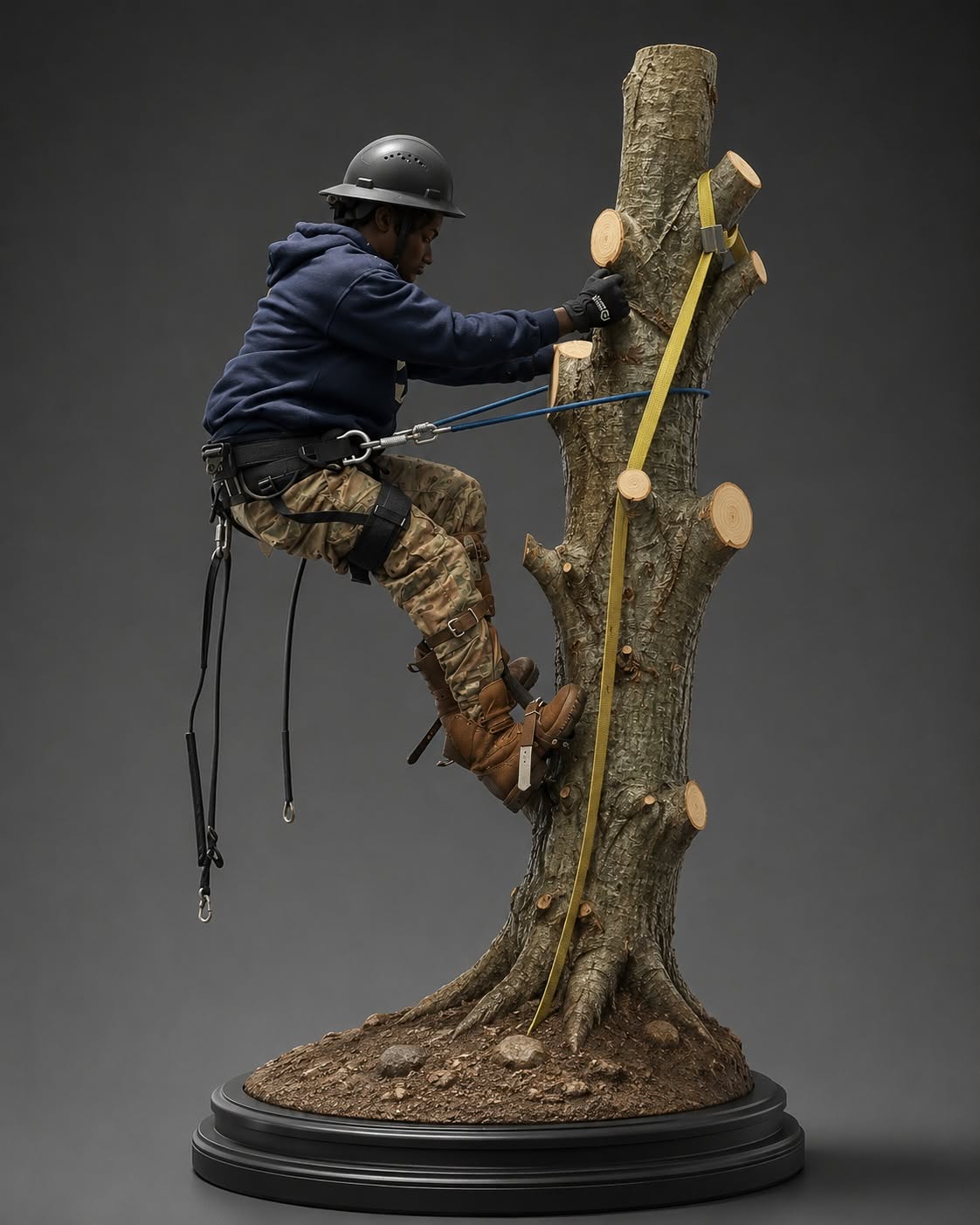 Custom Tree Climber 3D Figurine – Personalized Arborist Sculpture
