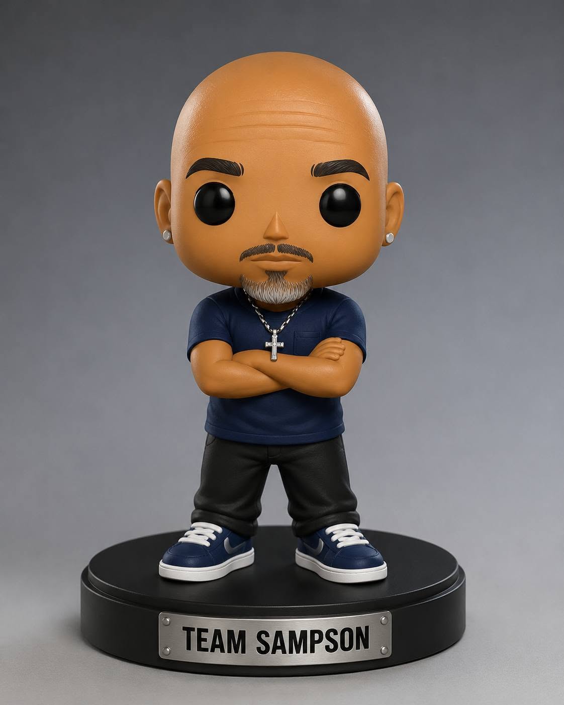 Custom Male Funko-Style 3D Figurine – Team Sampson Personalized Edition