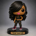 Custom Female Funko-Style 3D Figurine – Personalized Team Sampson Edition