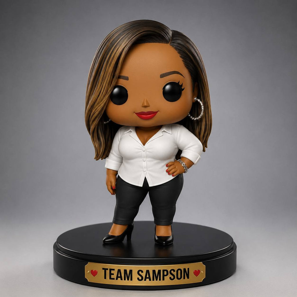 Custom Female Funko-Style 3D Figurine – Professional Team Sampson Edition