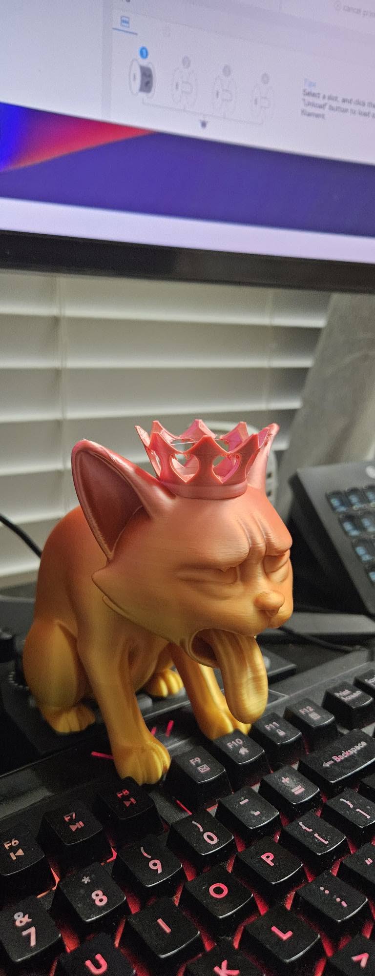 Royal Cat Figurine with Crown