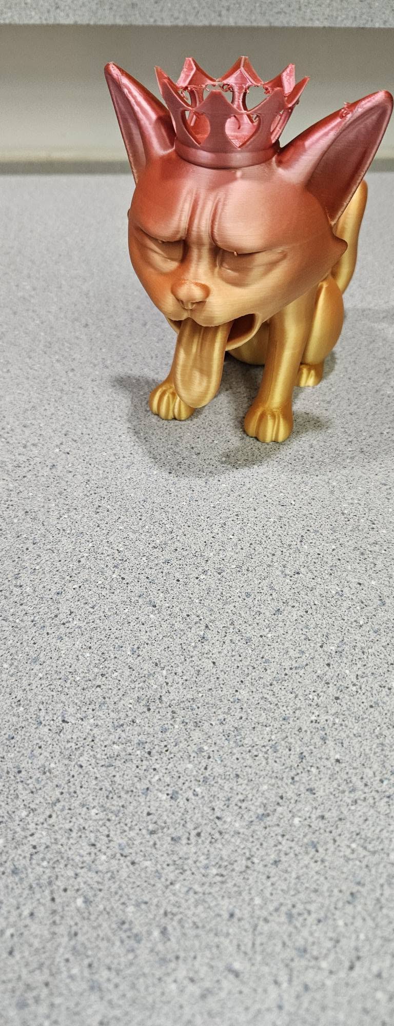 Royal Cat Figurine with Crown
