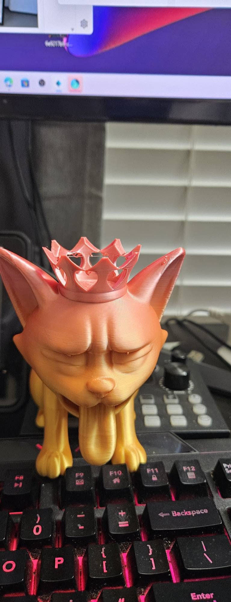 Royal Cat Figurine with Crown