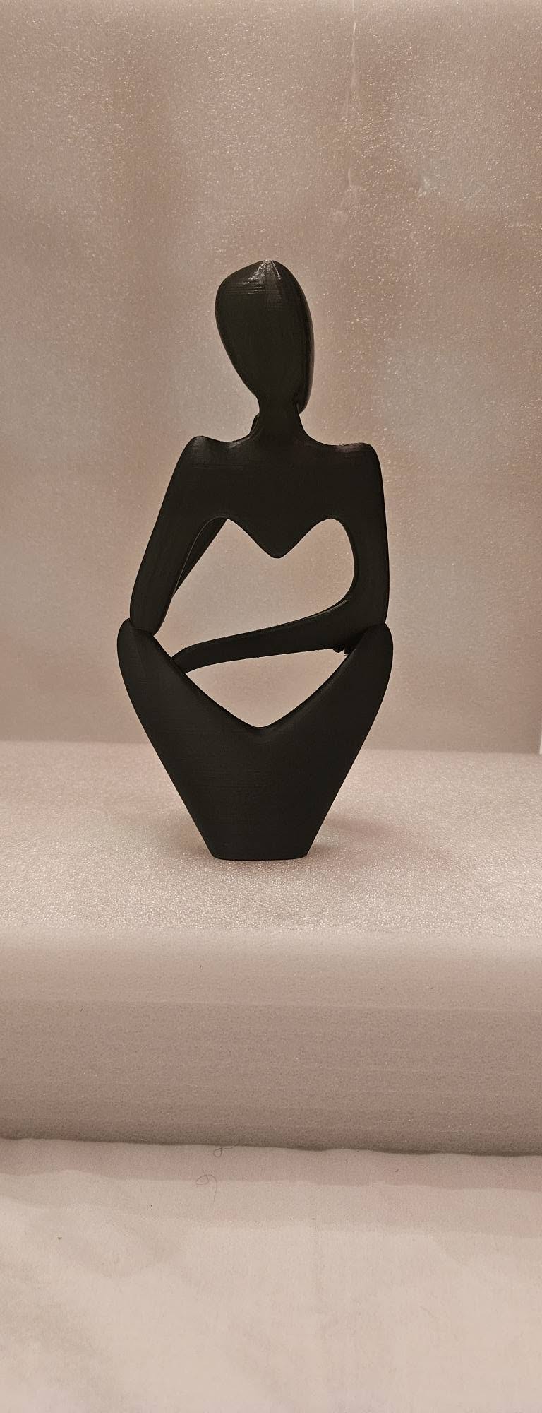 Modern Abstract Seated Woman 3D Sculpture