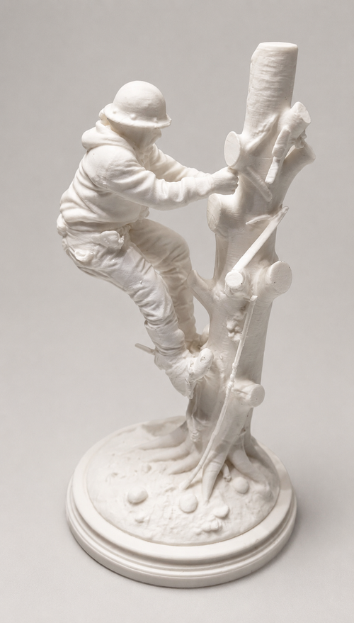 3D-Printed Tree Climber Sculpture – Arborist Collectible