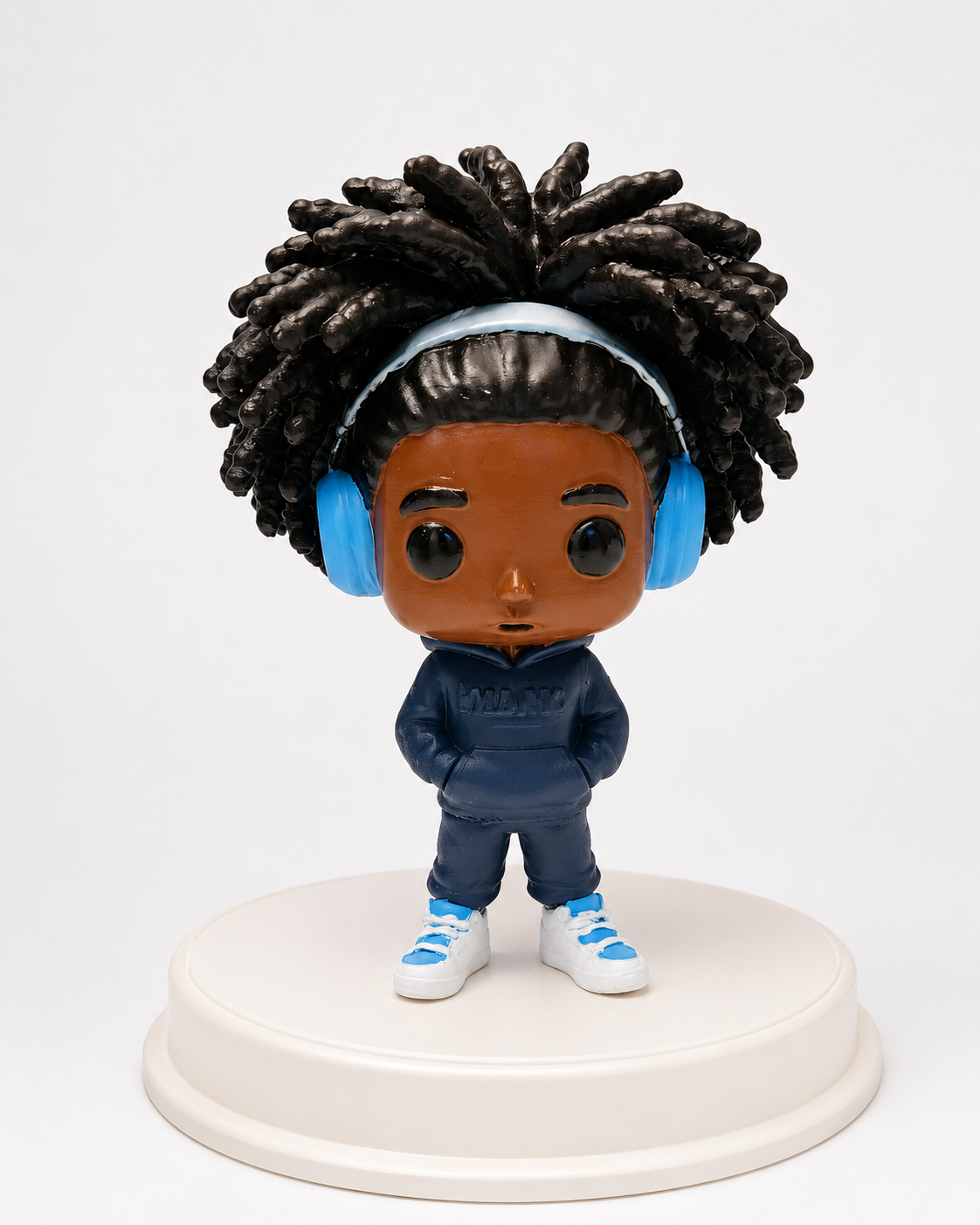 Custom Locs & Headphones 3D Figurine – Personalized Collectible