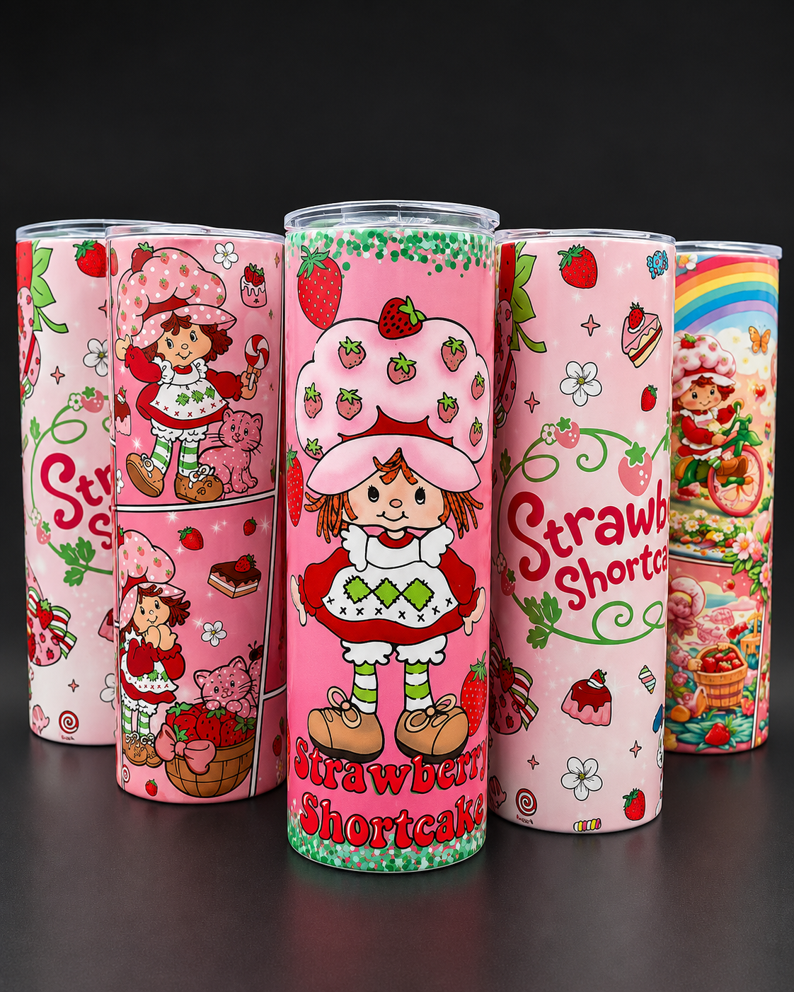 Strawberry-Themed Cartoon Tumbler Collection – 20 oz